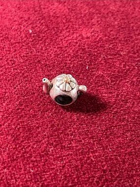 Pandora Sterling Silver Teapot Charm with 14k Yellow Gold Accent Bead